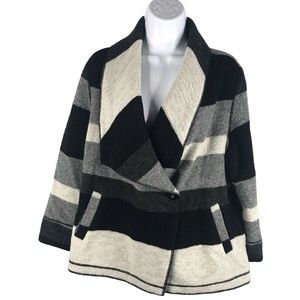 CHICOS Jacket Blazer Size 1 (8 med) One Button Closure Zip Pockets